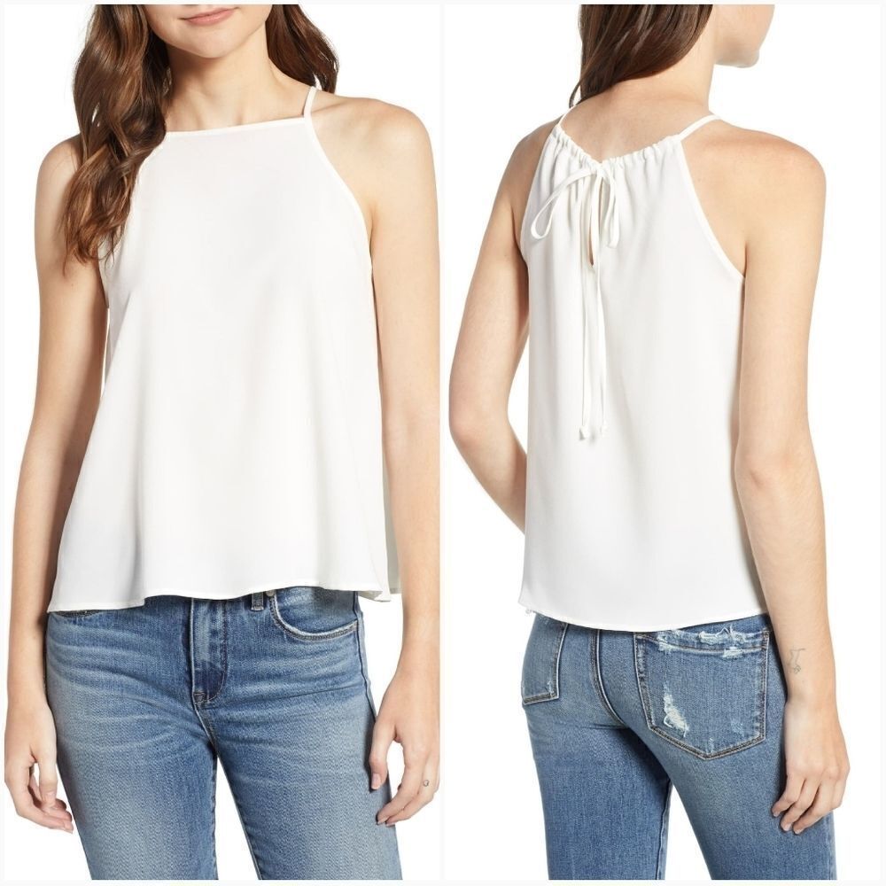 BP White Square Neck Tank Top Size Small